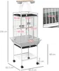 PawHut – ptačí klec pro papoušky se 3 dvířky, 2 bidýlky, Náhled obrázku produktu 3