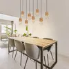 Hängeleuchte, 8-Flammig, Holz braun, schwarz, L 98 cm Produktbild-Vorschau 6