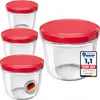50x WELLGRO Einmachgläser 230ml – Schraubdeckel TO82 rot Produktbild-Vorschau 1