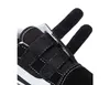 A close-up view of the top of a black Vans Old Skool V sneaker, showing the velcro straps. Voir les images du produit