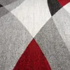 Kurzflor Teppich Geometrisch Muster Meliert Beige Grau Rot, Produktbild-Vorschau 6