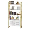 BALCONERA Weiß-Goldenes Bücherregal 5 Etagen - Mit Produktbild-Vorschau 3