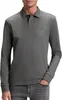 Boss Orange grau Polo Langarm Slim Fit Baumwolle Produktbild-Vorschau 1