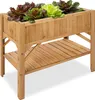 tectake® Hochbeet aus Holz, mit Ablage 119 x 57 x 90 cm Produktbild-Vorschau 1