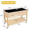GOPLUS Hochbeet mit Rollen aus Holz, Gartenbeet mit Ablage Produktbild-Vorschau 2
