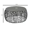 Runde Aluminium Tisch mit Takstruktur schwarz 66x66x30 cm Produktbild-Vorschau 6