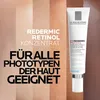 A tube of La Roche-Posay Redermic Retinol Concentrat is shown against a background of different skin tones, with text promoting the product. Podgląd zdjęcia produktu