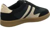 A side view of a black and gold women's sneaker. Voir les images du produit