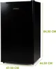 A black refrigerator with measurement indicators. Voir les images du produit