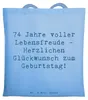 Mr. & Mrs. Panda Shopping Tasche Spruch 74. Geburtstag Produktbild-Vorschau 1