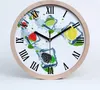 Holzuhr 30fi cm wanduhr - schwarze Spitzen - Obst Würfel Produktbild-Vorschau 1