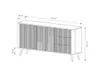 BETTSO Weiß LANTE Kommode 163 cm - 2 Türen, 3 Schubladen, Produktbild-Vorschau 7