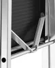 A close-up view of the internal mechanism and support structure of a ladder, showing metal brackets and a ribbed black surface. Náhľad obrázku produktu
