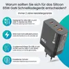 Siltcon® GaN USB-C Schnellladegerät 65W – 3 Ports mit 2m Produktbild-Vorschau 2