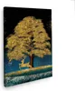 Wandbild Leinwandbild Baum mit Hirsch in Gold Kunstdruck Produktbild-Vorschau 1