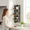 DanDiBo Stojan na víno kovový čierny rohový nástenný 70 cm Náhľad obrázku produktu 3