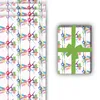 Yoga Streifen Geschenkpapier mit Yoga Figuren auf weiß - Produktbild-Vorschau 3