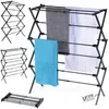 Étendoir vertical extensible en métal réglable, noir Voir les images du produit 1