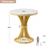 Bijzettafel, 50 cm. Moderne salontafel met marmerlook en Productafbeelding-voorbeeld 7