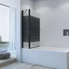 Badewannenaufsatz Schwarz matt 110 x 140 cm Duschtrennwand Produktbild-Vorschau 3
