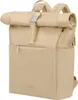 A close-up, studio shot of a sand-colored rolltop backpack. Produktbild-Vorschau