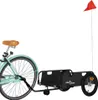 vidaXL Fahrradanhänger Schwarz Oxford-Gewebe und Eisen Produktbild-Vorschau 3