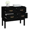 Konsolenschrank Schwarz 90x40x78 cm Massivholz Kiefer Produktbild-Vorschau 6