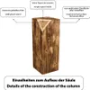 A diagram showing the construction of a wooden column with labels in German and English. Anteprima dell’immagine prodotto