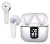 A pair of white wireless earbuds and their charging case are displayed against a white background. Produktbild-Vorschau