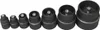 A set of seven black pipe welding machines of varying sizes, arranged in a line from smallest to largest, against a white background. Náhľad obrázku produktu