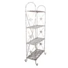 Clayre & Eef Wandregal 76x47x177 cm Weiß Braun Metall Produktbild-Vorschau 2