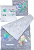 A collage of Minecraft-themed bedding items, including a duvet cover and pillowcases. Náhled obrázku produktu