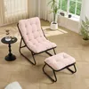 Fauteuil de jardin avec repose-pieds - Noir/rose - position Voir les images du produit 2