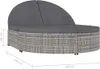 vidaXL Doppel-Sonnenliege mit Kissen Poly Rattan Grau Produktbild-Vorschau 8