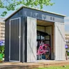 Metalen tuinschuur 242 × 120 × 192 cm, tuinhuisje met 3 Productafbeelding-voorbeeld 11