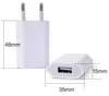 Two white USB charging adapters are shown with dimensions indicated by measurement lines and text. Produktbild-Vorschau