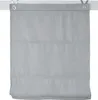 A gray Roman blind is shown hanging from a white curtain rod. Produktbild-Vorschau