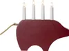 Dekoleuchte Gry, Weihnachtsschwein, Holz, rot, weiß, 28cm Produktbild-Vorschau 1