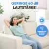 A woman relaxing on a couch with text overlays highlighting product features. Produktbild-Vorschau