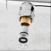 An exploded view of a faucet aerator assembly against a textured wall. Produktbild-Vorschau