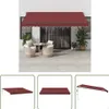 The Living Store Markise Automatisch Weinrot 450x350 cm Produktbild-Vorschau 1