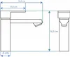 Technical drawing of a faucet with dimensions indicated. Produktbild-Vorschau