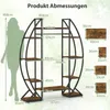 A diagram showing the dimensions of a plant stand, with a silhouette of a person for scale. Náhľad obrázku produktu