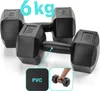 Meteor Hantelset 2x6 kg - Sechseckig Vinylbeschichtet für Produktbild-Vorschau 6