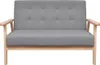 vidaXL 2-Sitzer-Sofa Stoff Hellgrau Produktbild-Vorschau 1