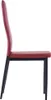 A side view of a red dining chair with black legs against a white background. Produktbild-Vorschau