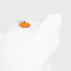 A close-up of a white pillowcase with a small embroidered pumpkin and the brand name. Podgląd zdjęcia produktu