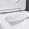 A close-up view of the hinge mechanism and the top surface of a white toilet seat. Produktbild-Vorschau