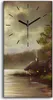 Dekor Leinwand Uhr Wandbilder 30x60 Gemälde See Bäume Produktbild-Vorschau 1