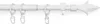 A white curtain rod with rings and a decorative finial. Voir les images du produit
